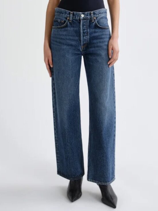 Agolde Denim - AGOLDE Arc Loose Wide-Leg Jeans Size 28 High Rise Shortwave Short Wave Inseam 25